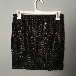 Black sequin mini skirt